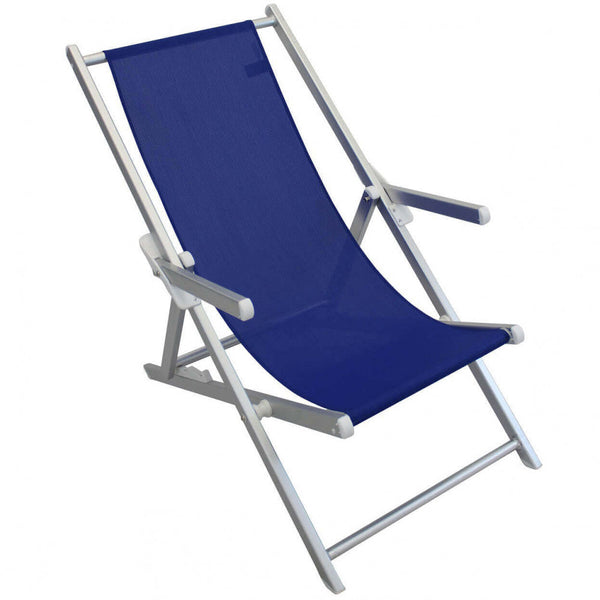 Strandkorb Textilene mit Armlehnen 98x67,5x106 h cm in blauem Textilene prezzo