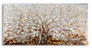 Dipinto Alluminio Albero 120x3,8x60 cm in Legno di Pino Metallo e Canvas