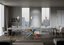 Tavolo Allungabile 160-420x90x77 cm Volantis Premium Cemento Telaio 4B 