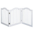 Cancelletto di Sicurezza Pieghevole per Animali Domestici 154,5x1,8x61 cm in Legno Bianco