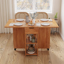 Tavolo Pieghevole Salvaspazio Anta a Ribalta 120x77x75 cm con Ruote Legno      