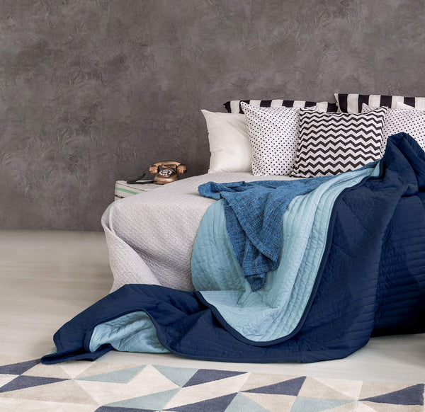 sconto Doubleface Quilt 100gr Dunkelblau/Hellblau Verschiedene Größen
