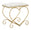 Cremefarbener Herzhocker 50x37,5x51,5 cm aus Eisen und MDF und Schwamm und Gold und rosa Polyester