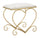 Cremefarbener Herzhocker 50x37,5x51,5 cm aus Eisen und MDF und Schwamm und Gold und rosa Polyester