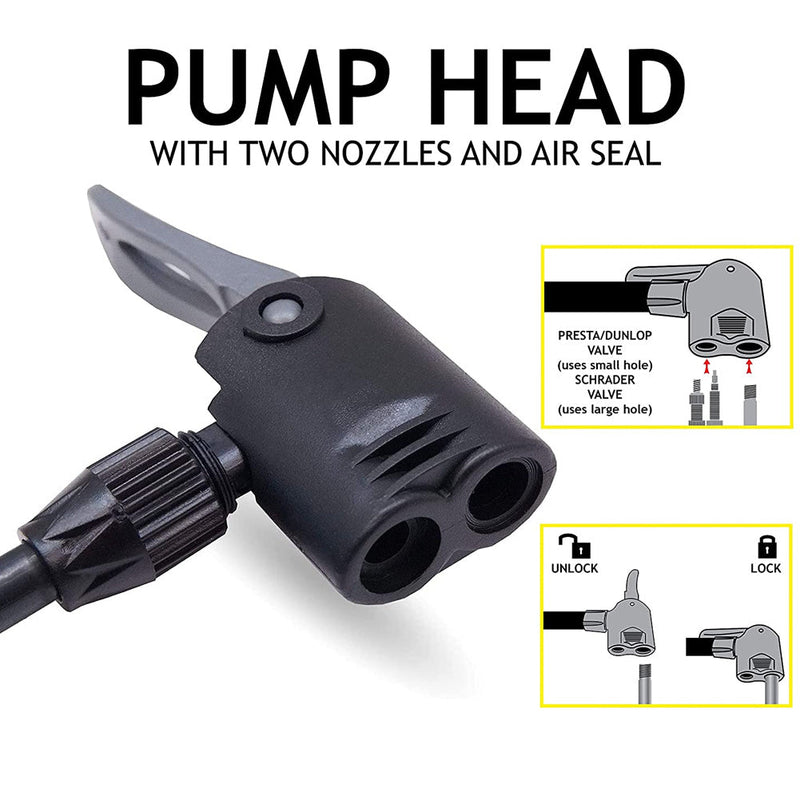 Pompa Gonfiatore Manuale per Bicicletta Compressore per Ruote Ruota Bici 11Bar Dunlop