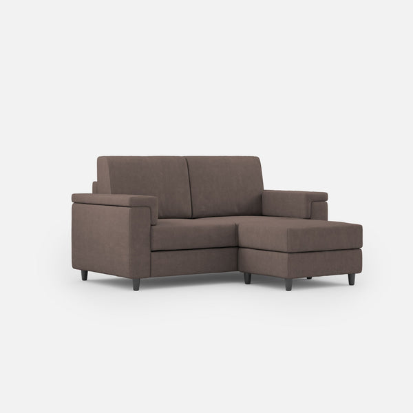 Divano 2 Posti con Pouf 168x145x85 cm Marrak in Tessuto Talpa sconto