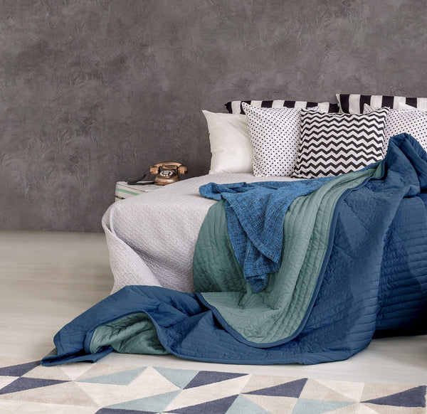 Doubleface Quilt 100gr Avio/Bali Blue Verschiedene Größen acquista