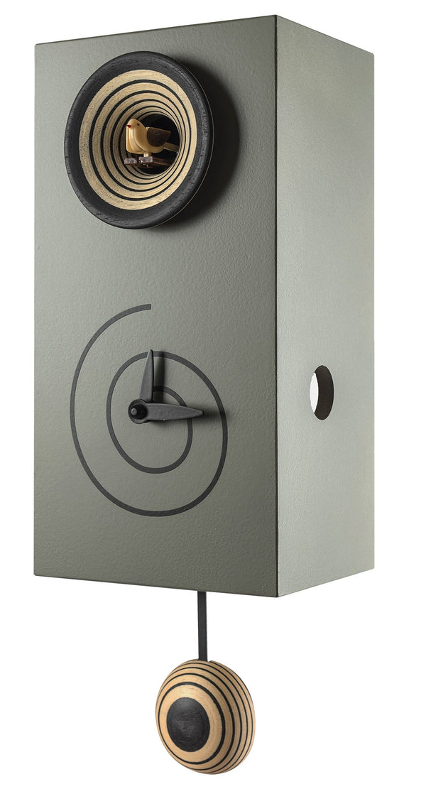 acquista Wandkuckucksuhr 13X25X12Cm Pirondini Italia Spirale Grauer Zement