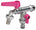 Rubinetto a Sfera Doppio per Fontana da Giardino con Leve Colorate Belfer RUB/027 Ciclamino