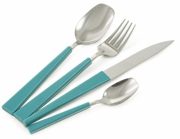 acquista Service-Set Besteck 24-teilig aus Stahl und Kunststoff Villa d'Este Home Tivoli Marea Blu