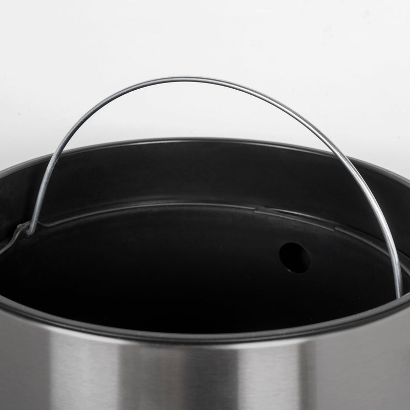 Pattumiera Rotonda Ø25x42 cm Apertura Automatica in Acciaio Emuca