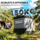 WC Portatile da Campeggio 42x46x43,5 cm con 12 Pacchetti Coagulanti e 12 Sacchetti di Smaltimento in PP Grigio e Nero      