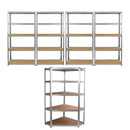 Set 5 Scaffali Senza Bulloni 90 cm 4 Lineari 1 Angolare in Acciaio 