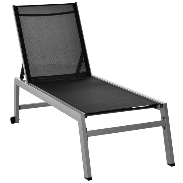 Gartenliege aus Textilene 169x65x102 cm UV-A Grau sconto