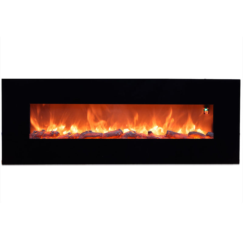Camino Elettrico da Parete 152x55x13,8 cm 1500W Effetto Fiamma Sined Aprica Nero