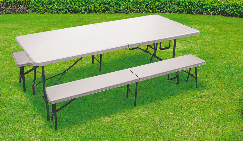 Tavolo Pieghevole per Catering in Acciaio e Plastica Soriani Bianco