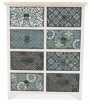 Mobile 8 Cassetti 65x37x81 cm in Legno Soriani Bianco Anticato