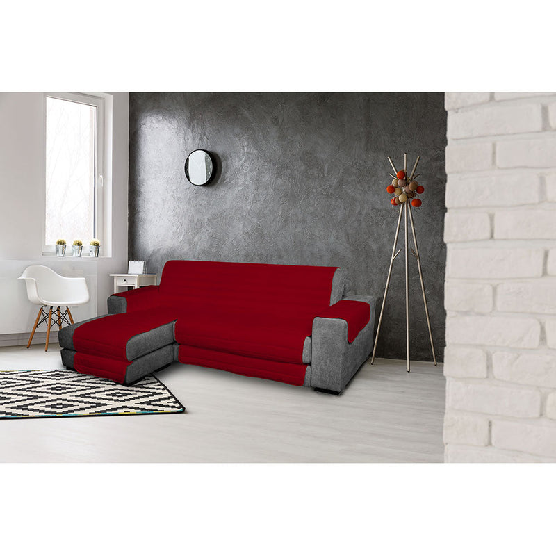 Copridivano Trapuntato in Microfibra con Penisola Sinistra Bordeaux