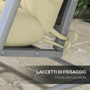Set 4 Cuscini da Giardino per Schienale e Seduta con Imbottitura in Poliestere Crema      
