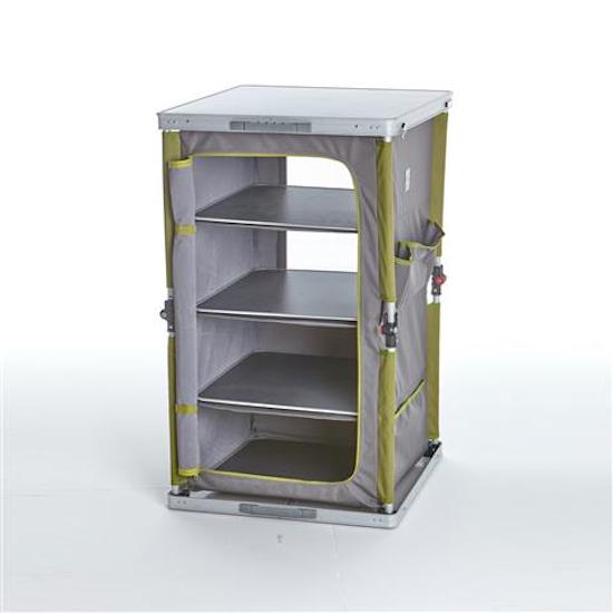sconto Faltbarer Camping-Kleiderschrank 4 Regale aus Aluminium und Taddei 4R 100 Polyester