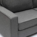 Divano 2 Posti 182x85x77 cmin Tessuto Grigio