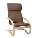 Poltrona  in Tessuto e Legno con Cuscino 67x82xH94cm Marrone