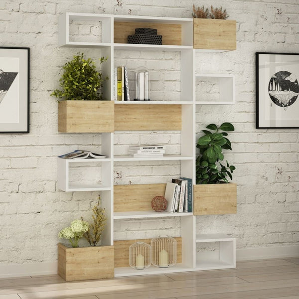 Libreria design 120x171 cm Niho bianco rovere prezzo