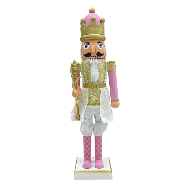 online Weihnachtlicher Nussknacker Soldat H160 cm mit Geräuschen und Bewegung Rosa und Gold