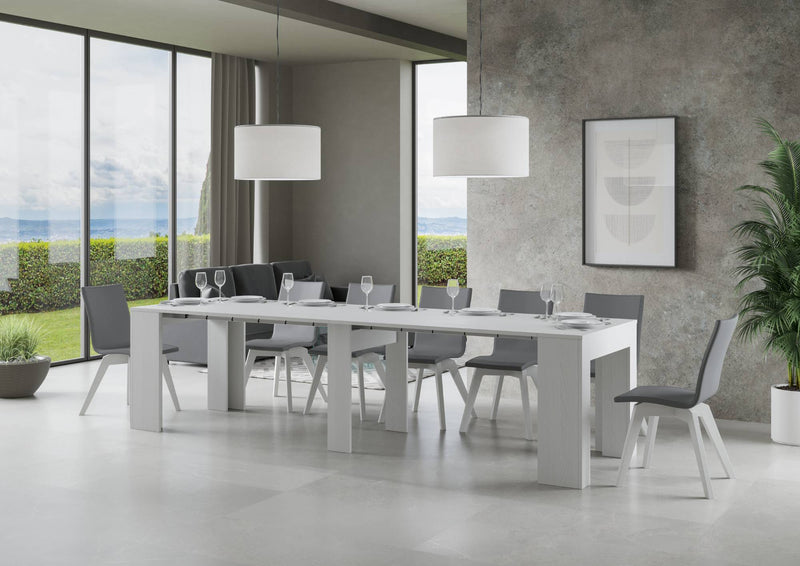 Consolle Allungabile 90-307x49x78 cm in Nobilitato Bianco