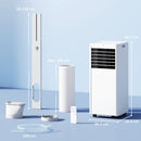 Condizionatore Portatile 7000 BTU Unità 4-in-1 con Raffreddamento Deumidificatore Ventilatore Modalità Notte Bianco      