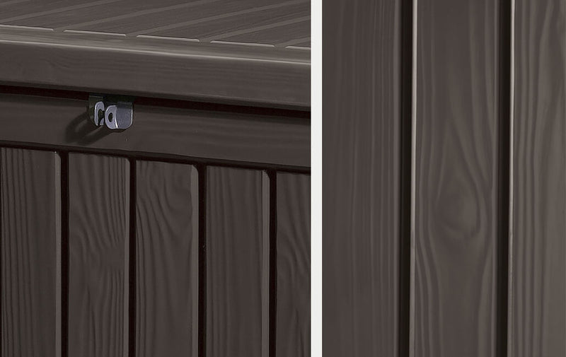 Baule Cassapanca da Esterno 155x64,4x72,4 cm in Resina Keter Rockwood Marrone