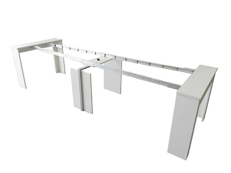 Consolle Tavolo Allungabile in Legno e Melamina 42/302x95x76cm TFT  Sky Bianco Cenere