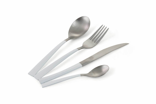Service Besteckset 24-teilig in Stahl Villa d'Este Home Tivoli Inverse Silber / Weiß prezzo