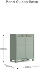 Armadio da Giardino 2 Ripiani 80x44x100 cm Keter Planet Outdoor Basso Grigio e Verde