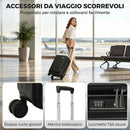 Valigia Rigida Piccola 48 L 56x36x24 cm Espandibile con 4 Ruote e Scomparto per Laptop in ABS Nero      