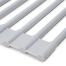 Scolapiatti in Acciaio e Silicone Flessibile Plastica Grigia Acciaio e Tecnoplastica Emuca