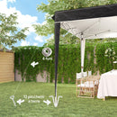 Gazebo da Giardino 300x300x273 cm per 6-9 Persone ad Altezza Regolabile in Metallo e Tessuto Oxford Nero   