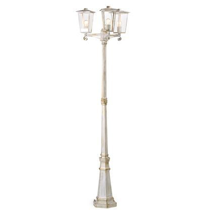 Drei Lichter Palo Alto Lampe für Garten Weiß und Goldfarbe für Outdoor White Livos Line prezzo