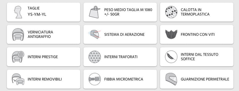 Casco Integrale per Bambino da Moto Cross CGM 209G Winner Azzurro Varie Misure