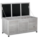 Panca Contenitore da Giardino 127x56x60 cm in Legno di Abete Grigio