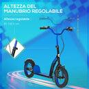 Monopattino per Bambini 118x55,5x85-100,5 cm Doppio Freno Blu