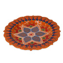 Piatto Decorativo Ø25xh3 cm in Ceramica Arancione