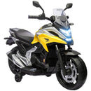 Moto Elettrica per Bambini 3-6 Anni Licenza Honda 12V Doppi Motori Rotelle 3 km/h Max 30kg Giallo      