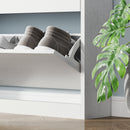 Scarpiera Slim 80x17x108 cm a 3 Cassetti Ribaltabili con Intaglio Inferiore in Legno Bianco      