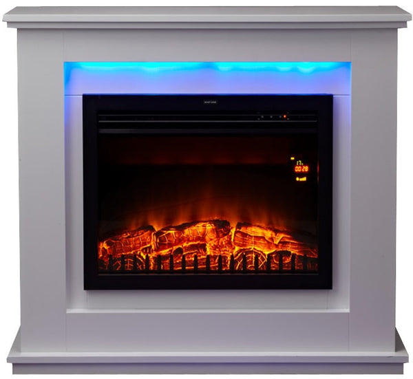 sconto Elektrischer Bodenkamin Flammeneffekt 2000 W Chemin'Arte Sydney White