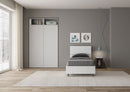 Letto Singolo con Rete Testata Inclinata Bianco Frassino Demas Varie Misure