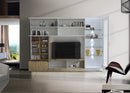 Parete Attrezzata Mobili Soggiorno Mobile TV 2 Pensili Libreria e Mobile a Colonna TFT Line Rovere Miele