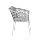 Set Tavolo Rettangolo e 6 Sedie da Giardino in Alluminio Venus Dining 180 Bianco