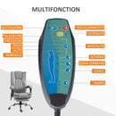 Sedia Poltrona Presidenziale da Ufficio 62x67x113-120 cm Massaggiante Riscaldante Grigia