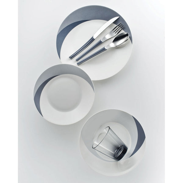 Set 7-teilig Teller + Besteck + Glas Eme Natura Steingrau sconto